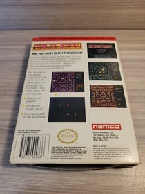 Ms. Pac-Man Gray Cart NAMCO Nintendo NES CIB Complete in Box 