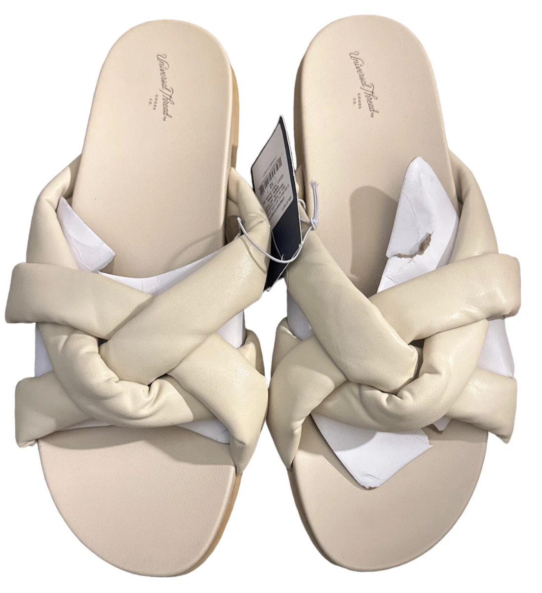 Cream clearance slide sandals