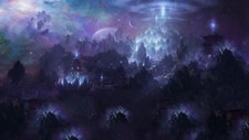 Landscape fantasy art purple Custom Gaming Mat Desk
