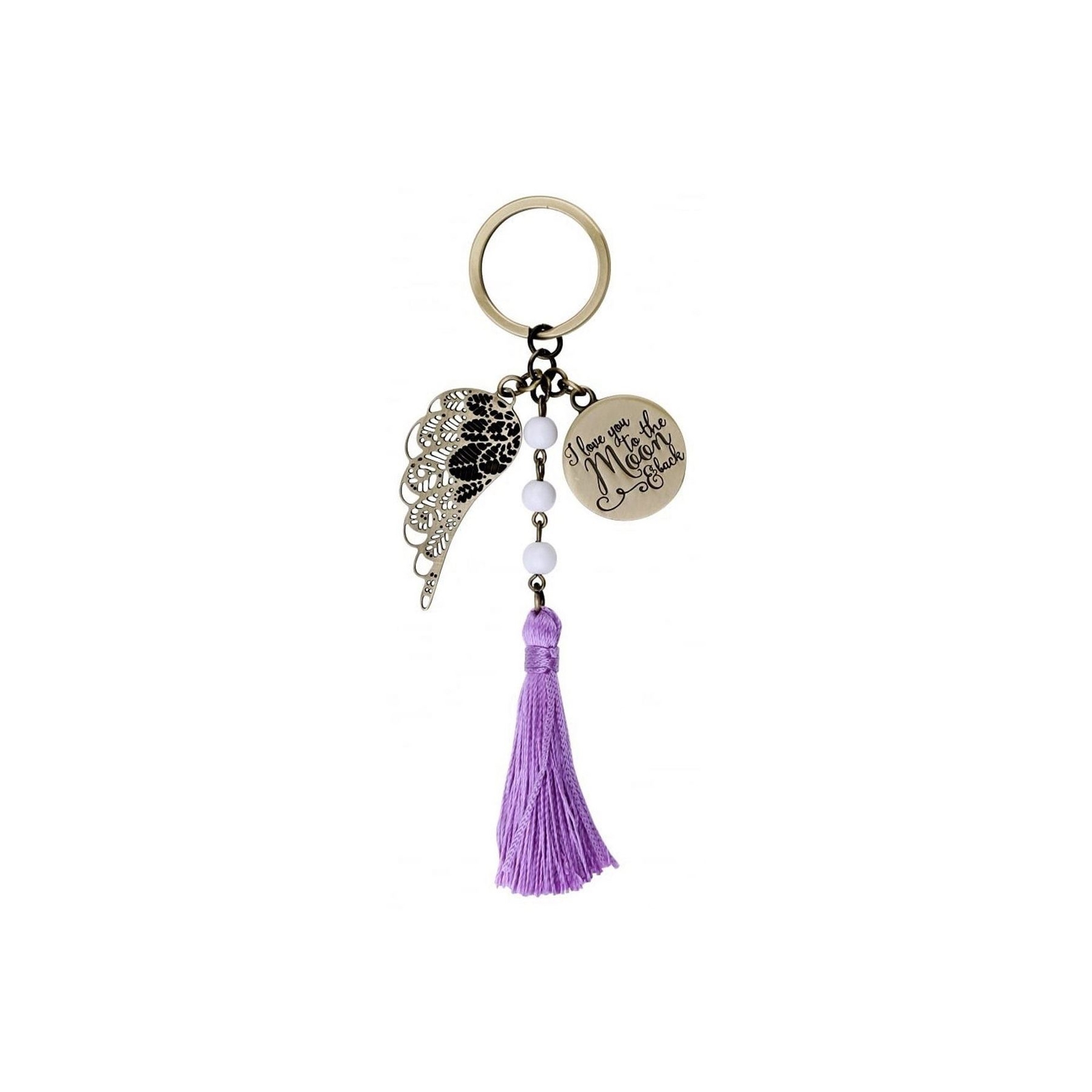 Keepsake Charm Key Ring Angel Wing I love You To The Moon Gift You Are An Angel