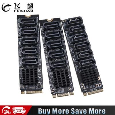 M.2 To SATA 3.0 Riser Card M2 M-KEY PCI-E Expansion Card SATA3.0 6Gbps Converter
