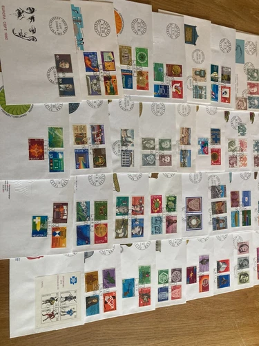 Switzerland 32 different FDC covers between 1974 and 1980 all stamp sets + block