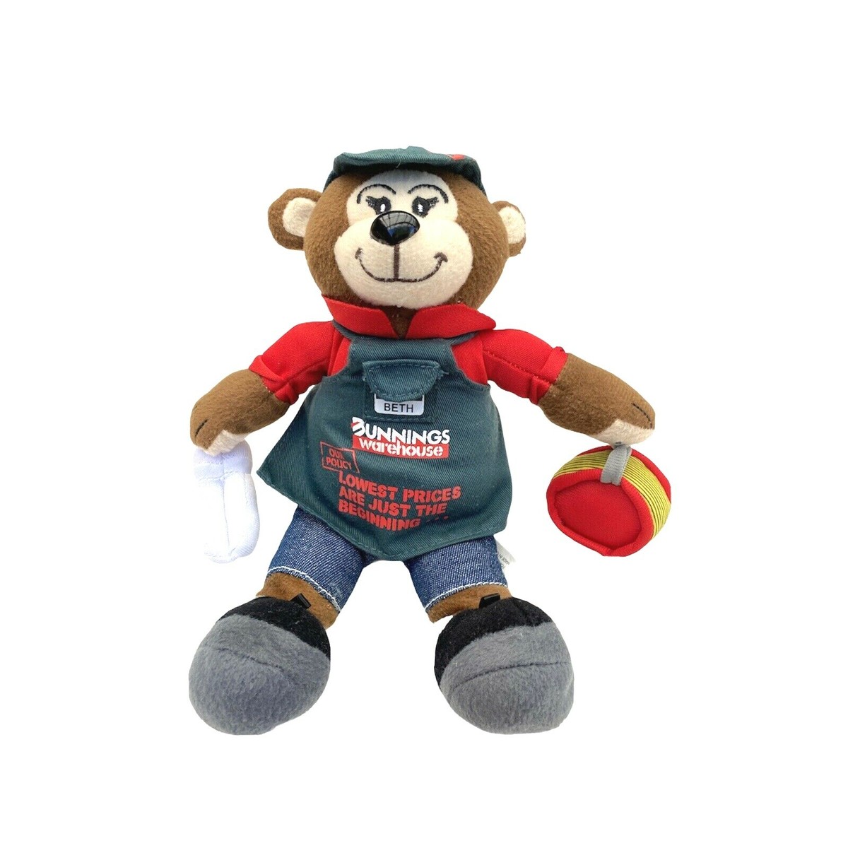 Bunnings Warehouse Teddy Bear Beth Plush Stuffed Animal Toy