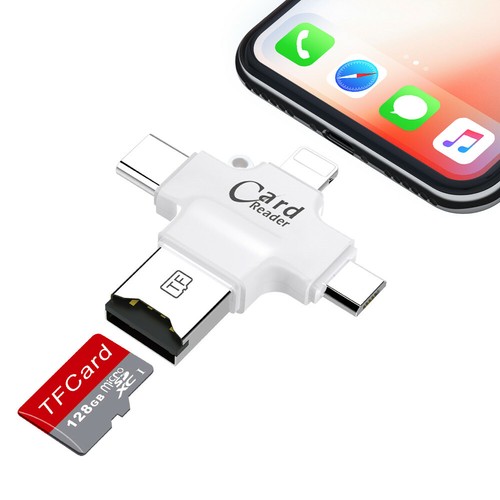 4 in 1 Flash Drive USB Micro TF Card Reader Adapter OTG For iPhone Samsung Phone - Photo 6/14