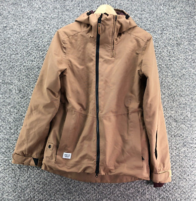Ride Outerwear Division Hooded Jacket Mens Tan Sz S Full Zip Pockets