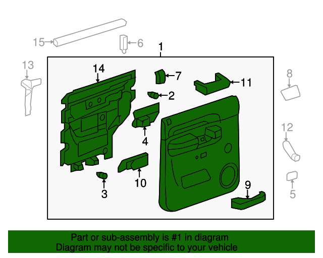 GM OEM 20102013 Chevrolet Silverado 1500 Door Interior Trim Panel