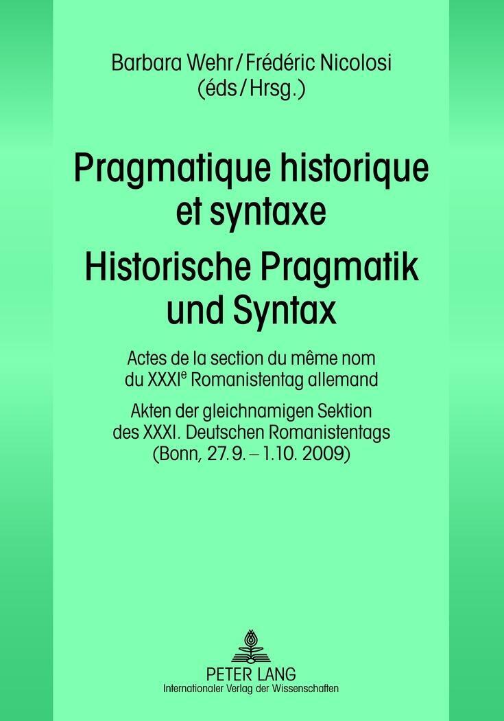 Thumbnail - Frédéric Nicolosi (u. A.) | Pragmatique Historique Et Syntaxe-