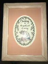 ART PRINT Calligraphy NURSING IS THE GENTLE ART OF CARING Lynn Parker FRAMED 8"