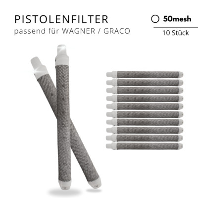 10x Pistolenfilter Airless Filter STANDARD #50mesh WEIß passend für WANGER,GRACO