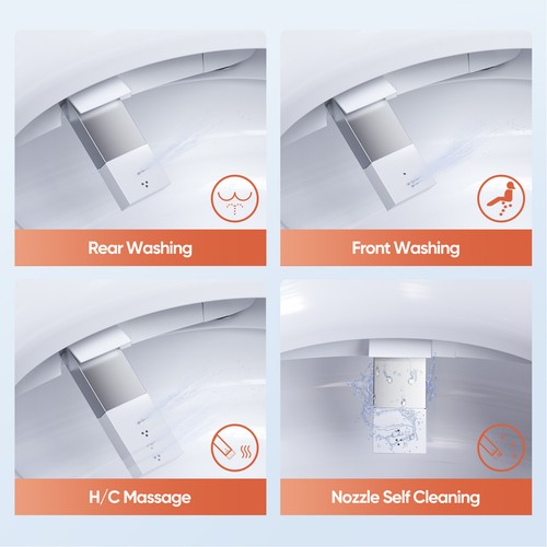 Smart Bidet Toilet 1.03GPF One Piece Toilet W/ Auto Open Lid, Dryer, Washing - Picture 4 of 15