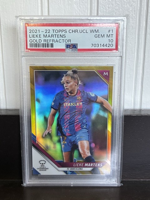 2021-22 Topps Chrome Uefa Women Lieke Martens Gold Refractor PSA 10