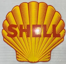 SHELL GASOLINE OIL & GAS PORCELAIN ENAMEL SIGN 48" DSP.