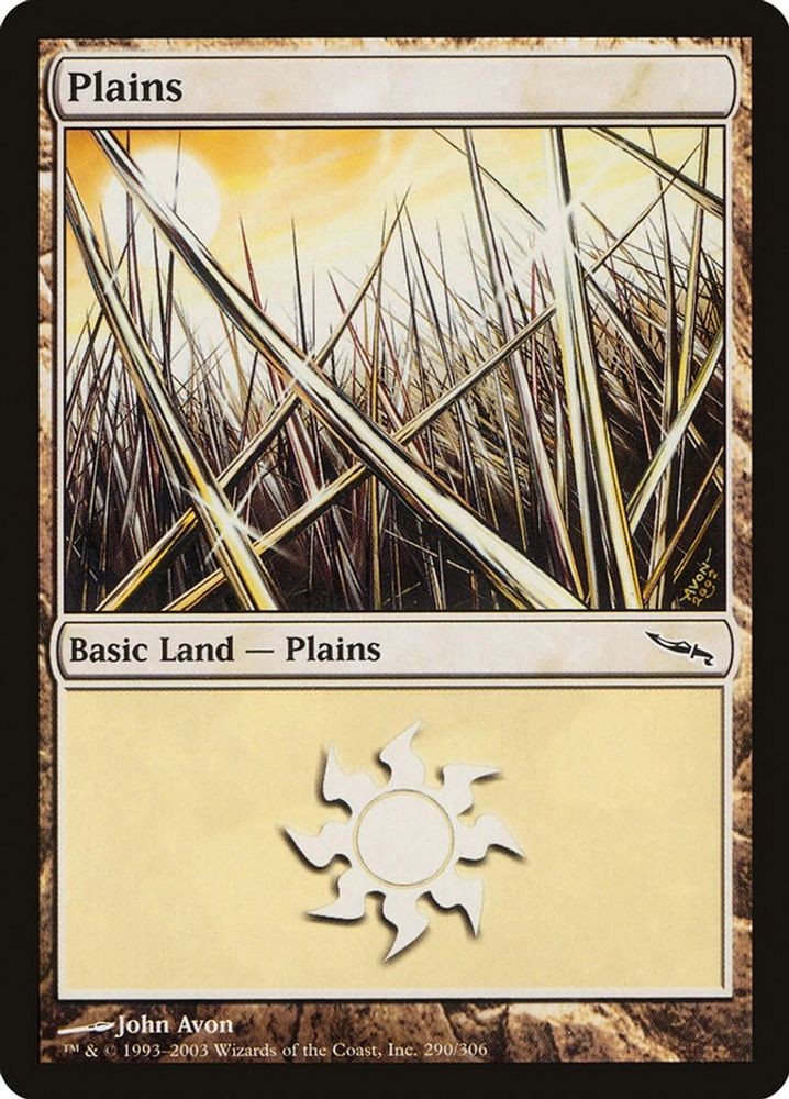 2003 Magic: The Gathering: Mirrodin - Plains 290 (#290, L, Near Mint)