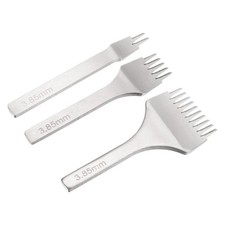 3er Set Lederlochstanze 3,85mm mit 2/5/10 Zinken für Weiß