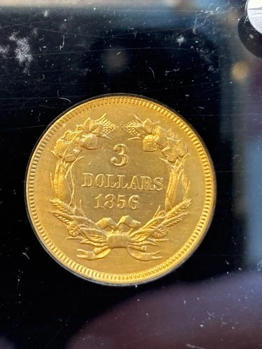 Photo of a 1856-P Three Dollar Gold from an eBay listing that sold on Jul 15, 2026