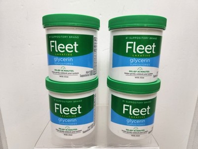 4 Pack Fleet - Glycerin Suppositories, Laxative, Adult Jar, 100 Each 4/2027