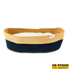 Oval Woven Rope Cat Bed W/ Catnip Soft Cushion Indoor Cats Cozy Sleeping New