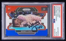 Wendy Choo Signed 2022 Panini Prizm WWE Red White & Blue Card #86 (PSA) Wrestler