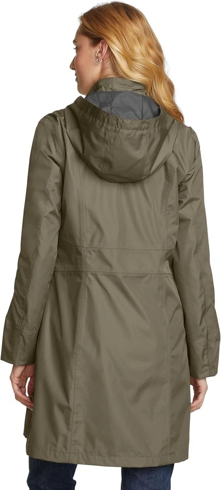 $149 EDDIE BAUER Women's Girl on the Go Trench Coat 2X Green - Image 3 of 4