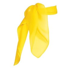 1950s Chiffon Scarf Square Vintage Retro Sheer Neck Hair Tie 23"x23" Yellow