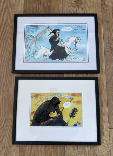 2x Political Cartoon Framed By Chris Riddell The Guardian Print Shop ...