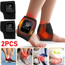 2PCS Electric Foot Ankle Massager Pain Relief 3 Modes Vibration Hot Compress