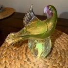 Vintage 1970's Formia Vetri Di Murano Blown Parrot W/ Gold Flecking DAMAGED