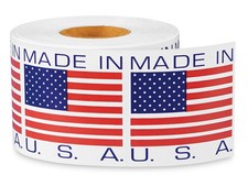 Pack of 500 Made In Usa Labels - 4 X 4"