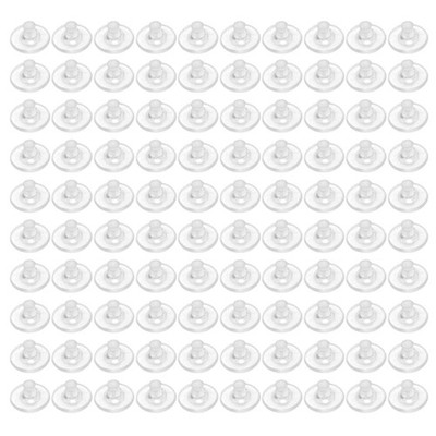 100pcs Silicone Earrings Back Ear Studs Stoppers Clear Rubber Earrings Closures