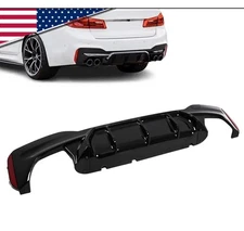 M5 Style Glossy Black Rear Diffuser For 17-23 BMW G30 5 Series W/ M Sport Bumper
