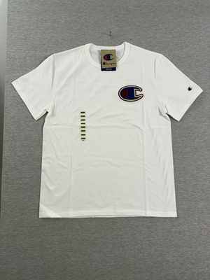 #ad Champion Felt Logo T Shirt NWT New with Tags Size M White casual wear $25.00