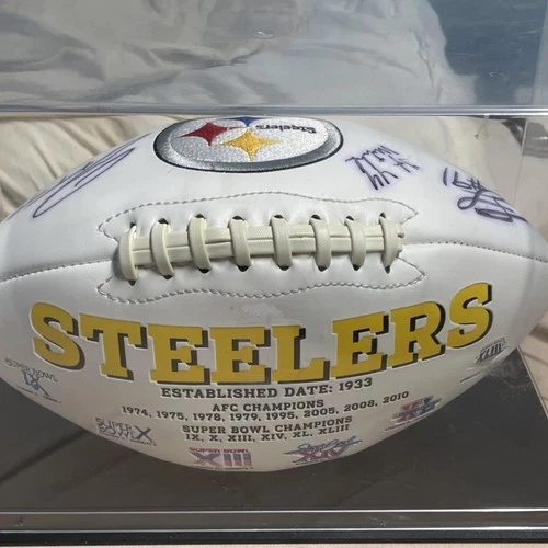 Pittsburgh Steelers  Autographed Football in Display Case Original Signed