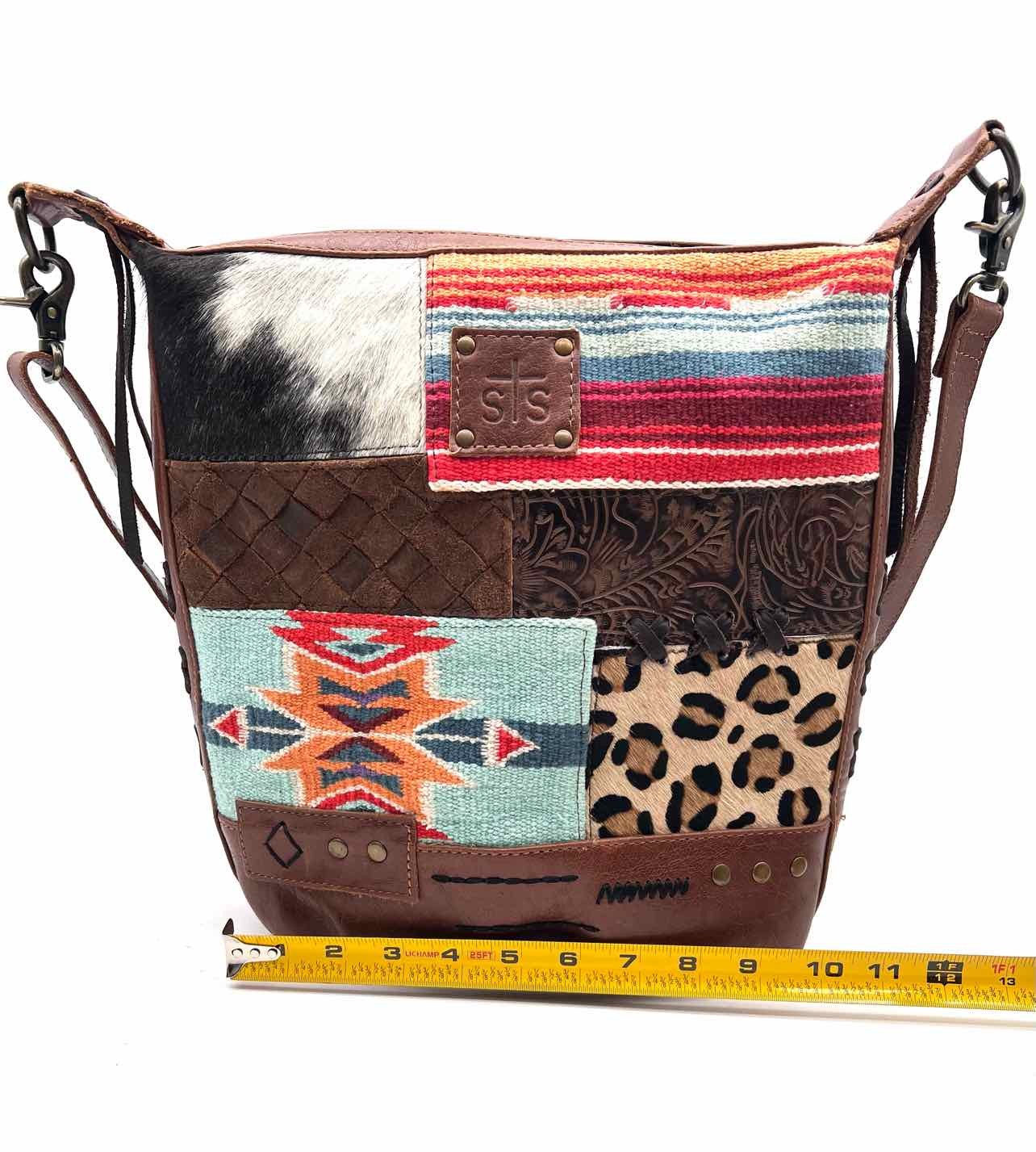 STS Brown/Multi Patchwork Leather Purses Crossbod… - image 9