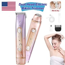 2 in 1 Women Electric Shaver Dual Head Bikini Trimmer for Women IPX7 Waterproof