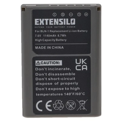EXTENSILO Akku für Olympus PS-BLN1 1140mAh 7,6V