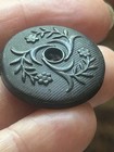 Antique Paris Backed Horn Whistle  Button Floral 7/8” Daisies Pinwheel — photo 1