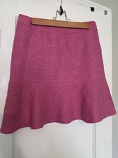 Vintage Gap pink wool-blend tweed flare skirt, flounced hem New Condition
