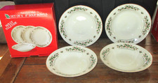 Holly Yuletide Porcelain Ware Set of 4 Christmas Soup Bowls 8" MIB Cereal Bowl