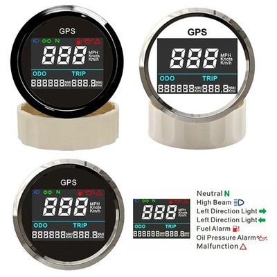 52mm GPS Tachometer Gauge Kilometerzähler Digital für Auto Boot Motorrad KMH MPH