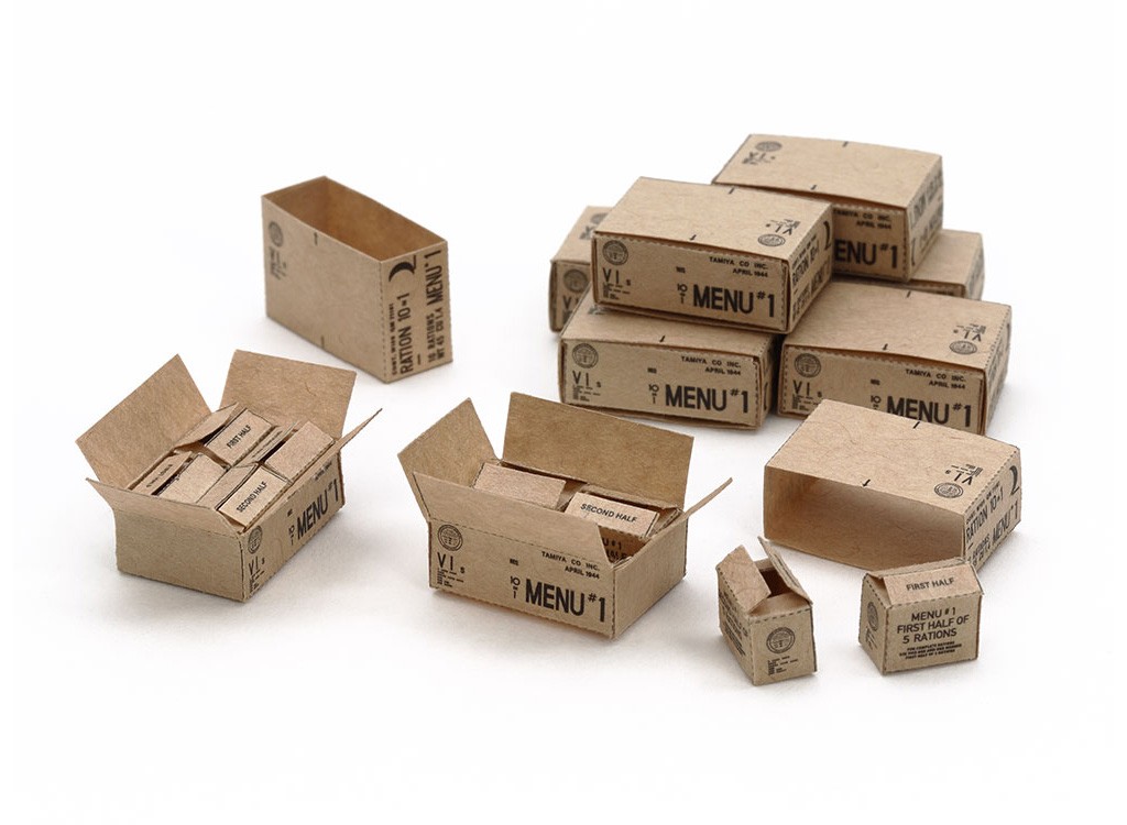 Tamiya 1:35 U.S. 10-in-1 Ration Cartons WWII For Plastic Model Kits