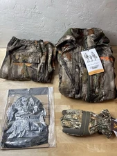 Combo Camo Hunting Clothes Jacket and Pants with Face Mask and gloves XXL