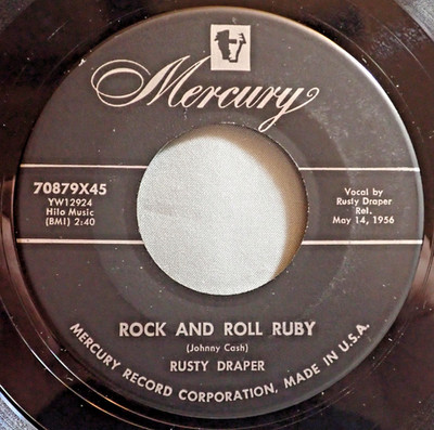 HEAR IT 50's Rockabilly 45 rpm record Rusty Draper ''Rock & Roll Ruby'' from 1956