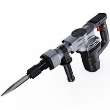Demolition Jack Hammer Concrete Breaker 1400W Hammer 2 Chisel Bit Black