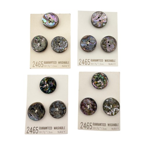 Paua Abalone Shell Buttons Iridescent Japan 12 Pieces Vintage Blumenthal 3/4"