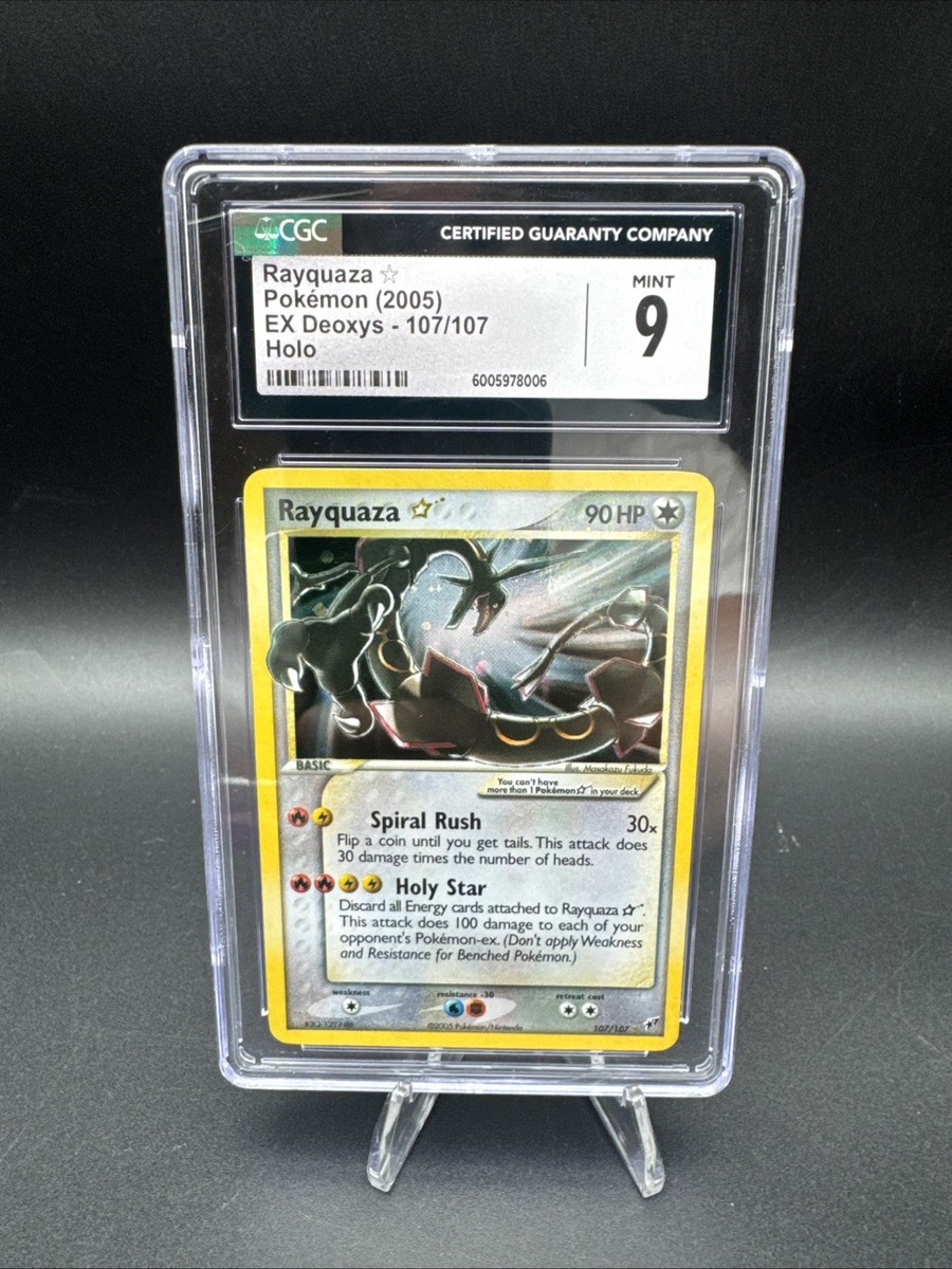 2005 POKEMON EX DEOXYS #107 GOLD STAR RAYQUAZA HOLO RARE MINT CGC