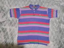 Vintage Polo Ralph Lauren color block Polo Short Sleeve Men L made in USA