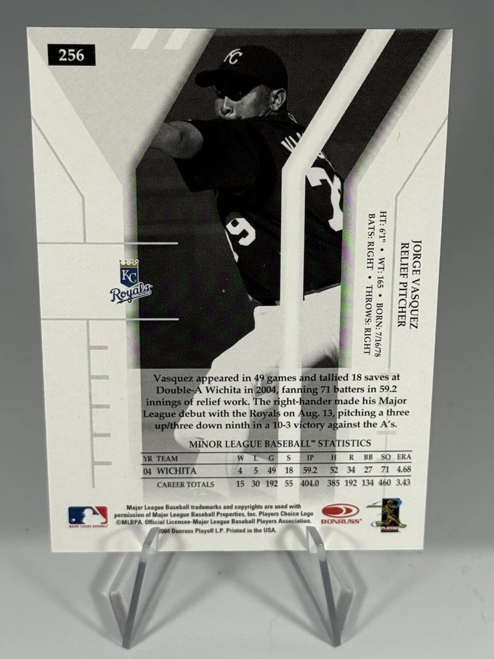 2004 Donruss Elite Extra Edition - Jorge Vasquez #256 /1000 (AU, RC) - Image 2 of 2