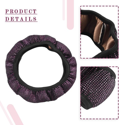 New Pink Steering Bling Diamond Fits Standard Size Rubber Steering Wheels - Picture 6 of 12
