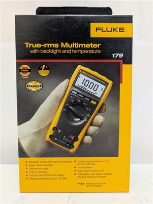 Fluke 179 TRMS Digital Multimeter DVM 1000V 10A CAT III/IV True RMS Temperatur