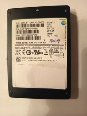 2x SAMSUNG MZILT1T9HAJQ-00007  PM1643 Series 1,92TB 12Gbps 2,5'' SSD  SAS